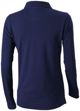 Женская рубашка поло с длинными рукавами Oakville, цвет темно-синий  размер XS - 38087490- Фото №4