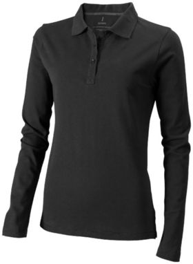 Женская рубашка поло с длинными рукавами Oakville, цвет антрацит  размер XS - 38087950- Фото №1