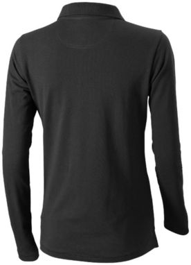 Женская рубашка поло с длинными рукавами Oakville, цвет антрацит  размер XS - 38087950- Фото №5