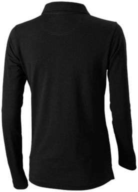 Женская рубашка поло с длинными рукавами Oakville, цвет сплошной черный  размер XS - 38087990- Фото №5