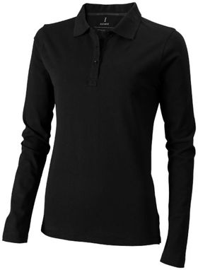 Женская рубашка поло с длинными рукавами Oakville, цвет сплошной черный  размер XXL - 38087995- Фото №1