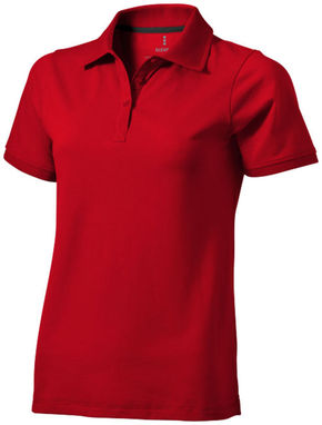 Женская рубашка поло с короткими рукавами Yukon, цвет красный  размер XS - 38089250- Фото №1