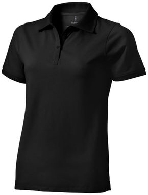 Рубашка поло женская с короткими рукавами Yukon, цвет сплошной черный - 38089991- Фото №1