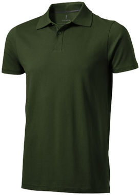 Рубашка поло с короткими рукавами Seller, цвет зеленый армейский  размер XS - 38090700- Фото №1