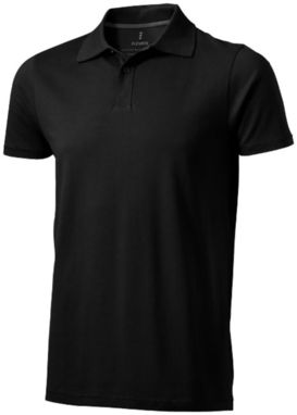 Сорочка поло з короткими рукавами Seller, колір суцільний чорний  розмір XS - 38090990- Фото №1