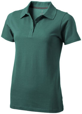 Рубашка поло женская с короткими рукавами Seller, цвет зеленый лесной  размер S - 38091601- Фото №1