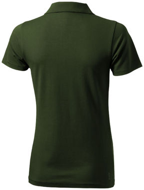 Рубашка поло женская с короткими рукавами Seller, цвет зеленый армейский  размер XS - 38091700- Фото №5
