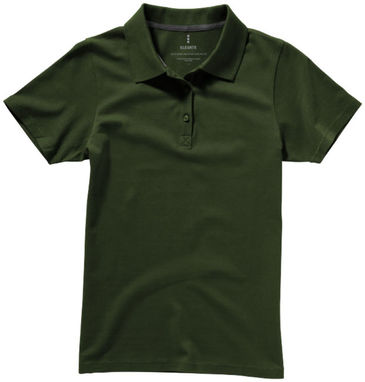 Рубашка поло женская с короткими рукавами Seller, цвет зеленый армейский  размер S - 38091701- Фото №4