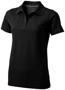 Рубашка поло женская с короткими рукавами Seller, цвет сплошной черный  размер XS - 38091990- Фото №1