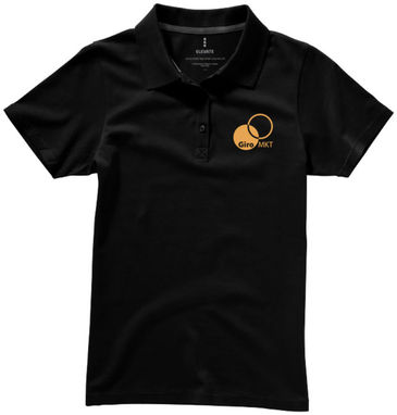 Рубашка поло женская с короткими рукавами Seller, цвет сплошной черный  размер XS - 38091990- Фото №2