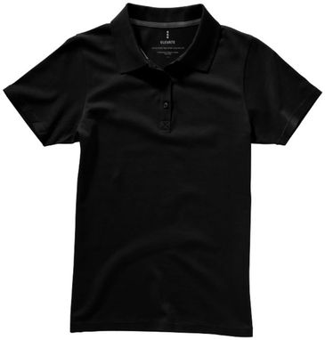 Рубашка поло женская с короткими рукавами Seller, цвет сплошной черный  размер XS - 38091990- Фото №4