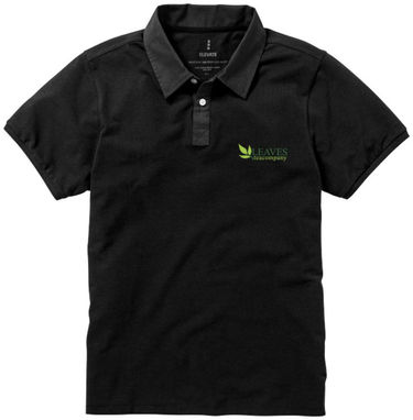 Рубашка поло с короткими рукавами York, цвет сплошной черный - 38092992- Фото №2