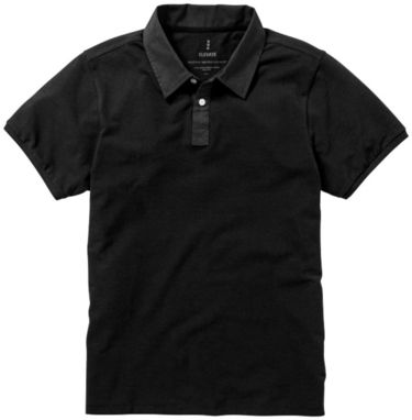Рубашка поло с короткими рукавами York, цвет сплошной черный - 38092992- Фото №3