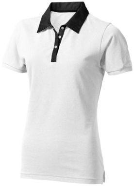 Рубашка поло женская с короткими рукавами York, цвет белый  размер XS - 38093010- Фото №1