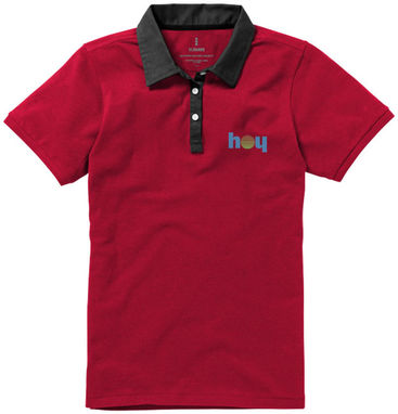 Рубашка поло женская с короткими рукавами York, цвет красный  размер XS - 38093250- Фото №2