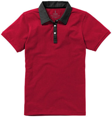 Рубашка поло женская с короткими рукавами York, цвет красный  размер XS - 38093250- Фото №3