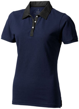 Женская рубашка поло с короткими рукавами York, цвет темно-синий  размер XS - 38093490- Фото №1