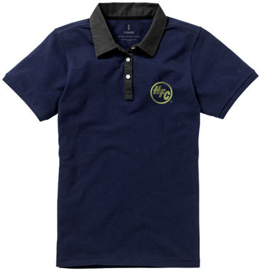 Женская рубашка поло с короткими рукавами York, цвет темно-синий  размер XS - 38093490- Фото №2