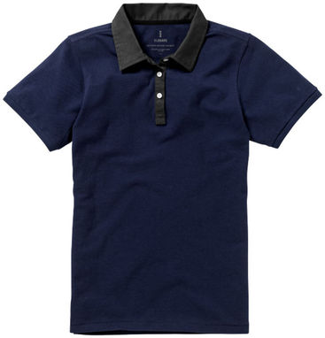 Женская рубашка поло с короткими рукавами York, цвет темно-синий  размер XS - 38093490- Фото №3