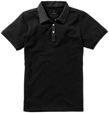 Женская рубашка поло с короткими рукавами York, цвет сплошной черный  размер M - 38093992- Фото №3