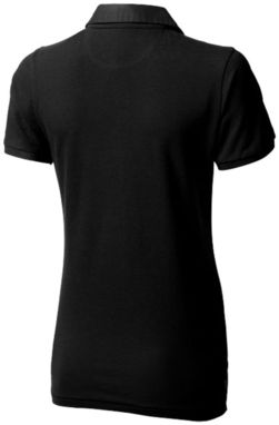 Жіноча сорочка поло з короткими рукавами York, колір суцільний чорний  розмір XL - 38093994- Фото №4