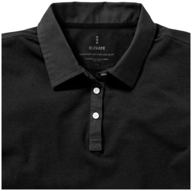 Жіноча сорочка поло з короткими рукавами York, колір суцільний чорний  розмір XL - 38093994- Фото №5