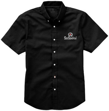 Сорочка з короткими рукавами Manitoba, колір суцільний чорний  розмір M - 38160992- Фото №2