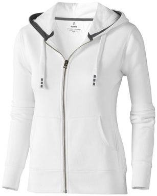 Жіночий светр Arora з капюшоном і застібкою-блискавкою на всю довжину, колір білий  розмір XS - 38212010- Фото №1