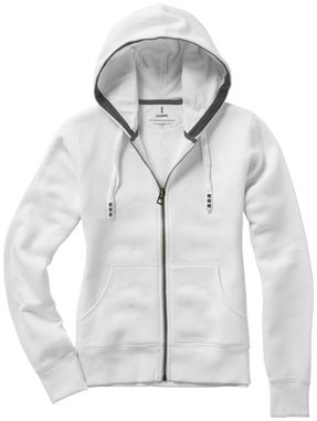 Жіночий светр Arora з капюшоном і застібкою-блискавкою на всю довжину, колір білий  розмір XL - 38212014- Фото №4