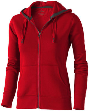 Женский свитер Arora с капюшоном и застежкой-молнией на всю длину, цвет красный  размер XS - 38212250- Фото №1