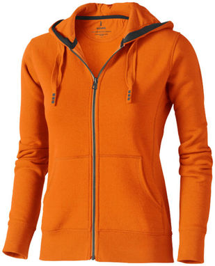 Женский свитер Arora с капюшоном и застежкой-молнией на всю длину, цвет оранжевый  размер XS - 38212330- Фото №1