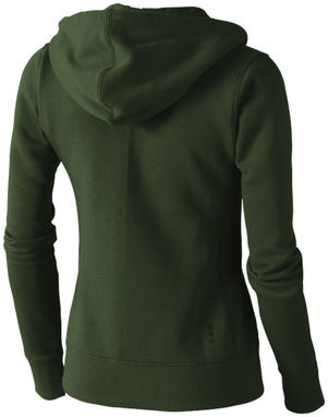Женский свитер Arora с капюшоном и застежкой-молнией на всю длину, цвет зеленый армейский - 38212700- Фото №5