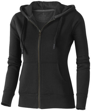 Жіночий светр Arora з капюшоном і застібкою-блискавкою на всю довжину, колір суцільний чорний  розмір XS - 38212990- Фото №1