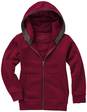 Дитячий светр Arora з капюшоном і застібкою-блискавкою на всю довжину, колір бургунді  розмір 152 - 38213245- Фото №4