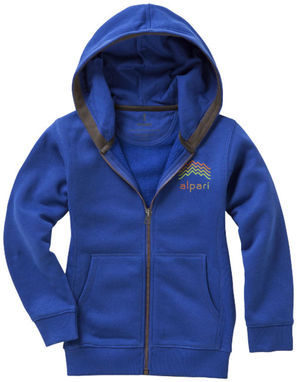 Дитячий светр Arora з капюшоном і застібкою-блискавкою на всю довжину, колір синій  розмір 104 - 38213441- Фото №2