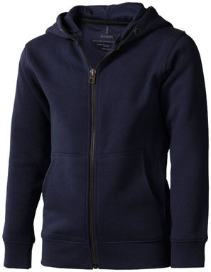 Дитячий светр Arora з капюшоном і застібкою-блискавкою на всю довжину, колір темно-синій  розмір 104 - 38213491- Фото №1
