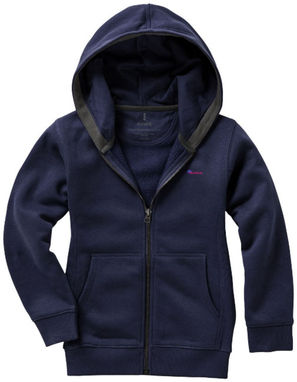 Дитячий светр Arora з капюшоном і застібкою-блискавкою на всю довжину, колір темно-синій  розмір 104 - 38213491- Фото №3