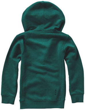 Дитячий светр Arora з капюшоном і застібкою-блискавкою на всю довжину, колір зелений лісовий  розмір 104 - 38213601- Фото №5