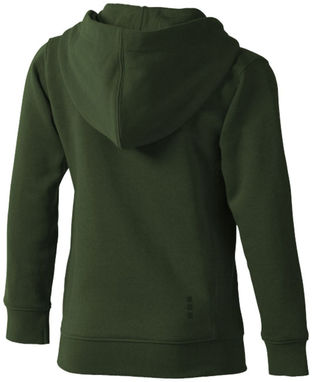 Дитячий светр Arora з капюшоном і застібкою-блискавкою на всю довжину, колір армійський зелений - 38213701- Фото №5