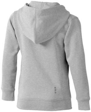Дитячий светр Arora з капюшоном і застібкою-блискавкою на всю довжину, колір сірий меланж  розмір 104 - 38213961- Фото №5