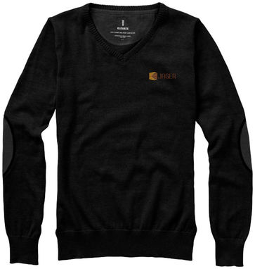 Женский пуловер Spruce с V-образным вырезом, цвет сплошной черный  размер XS - 38218990- Фото №2