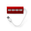 Порт USB с алюминиевой структурой, двухцветной отделкой и белым кабелем