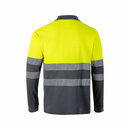 VL PLUTO LARGE Двухцветная рубашка-поло из пике (150 г/м²) с длинными рукавами, из хлопка (55%) и полиэстера (45%).