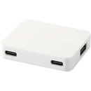 Gaia 4-портовий USB-концентратор з виходом USB-A та Type-C та подвійним входом - виготовлений з переробленого пластику
