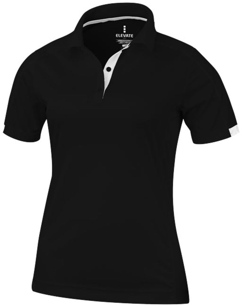 Жіноча сорочка поло з короткими рукавами Kiso, колір суцільний чорний  розмір XS