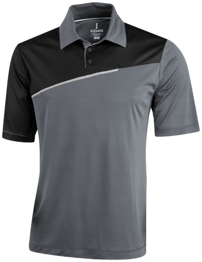 Рубашка поло с короткими рукавами Prater, цвет стальной серый, сплошной черный  размер XS
