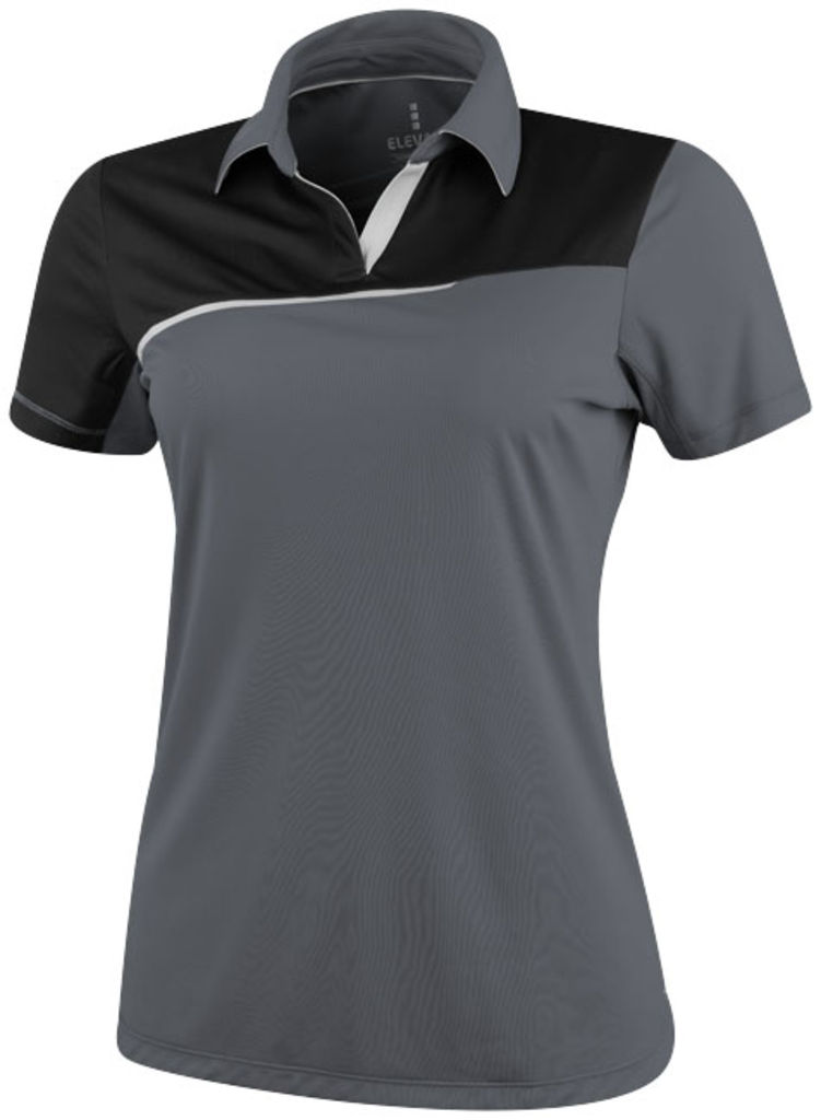 Жіноча сорочка поло з короткими рукавами Prater, колір сталевий сірий, суцільний чорний  розмір XS