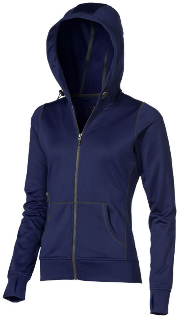 Жіночий светр Moresby з капюшоном і застібкою-блискавкою на всю довжину, колір темно-синій  розмір XS