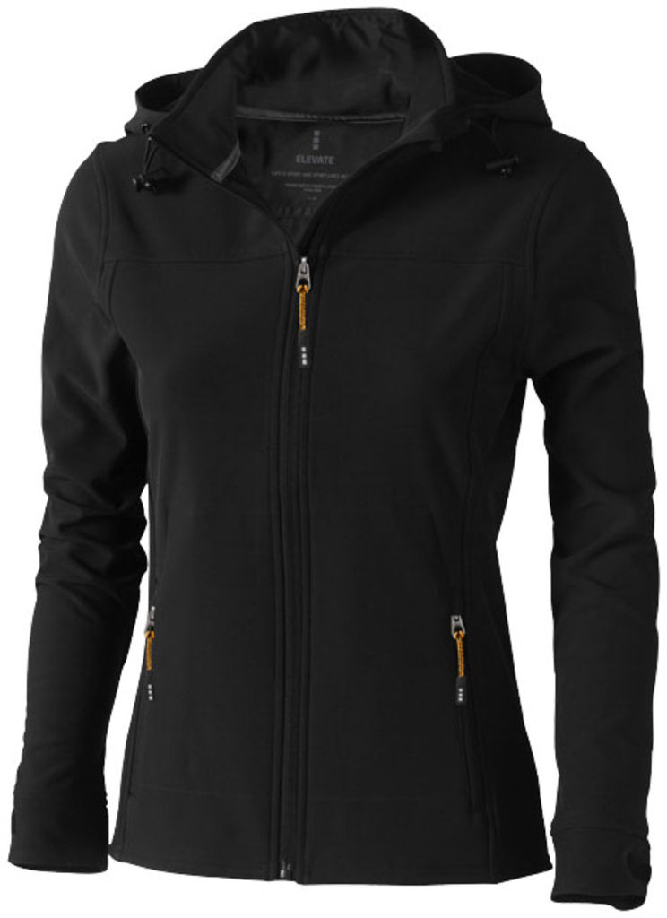 Женская куртка софтшел Langley, цвет сплошной черный  размер XL