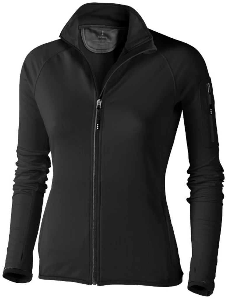 Женская флисовая куртка Mani с застежкой-молнией на всю длину, цвет сплошной черный  размер S